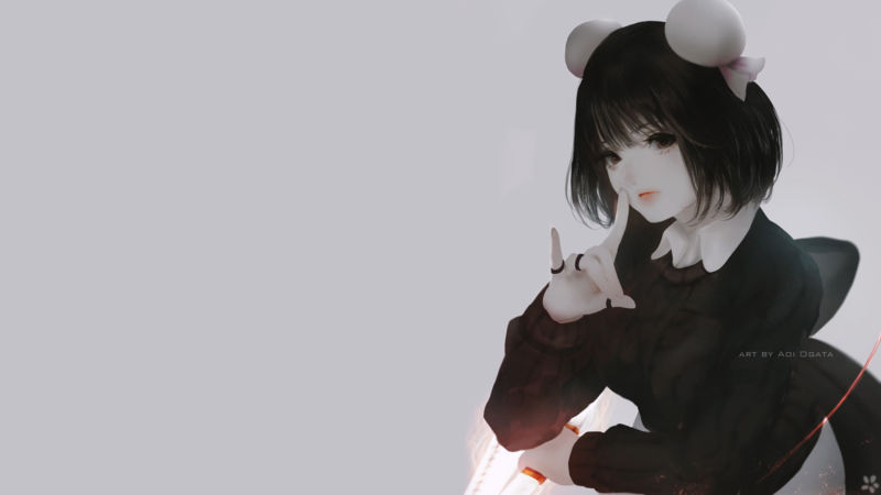 画师Aoi Ogata的极简风动漫少女壁纸合集