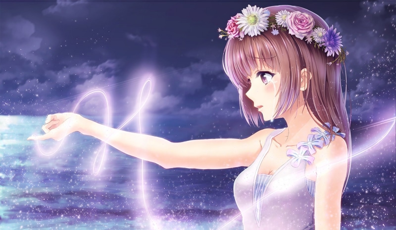 深夜魔法少女花与云插画壁纸