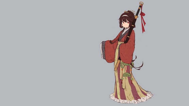 一组极简风二次元少女壁纸