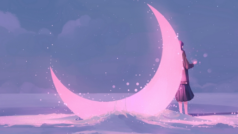 露娜月亮少女 动漫漫画 粉蓝配色 高清壁纸