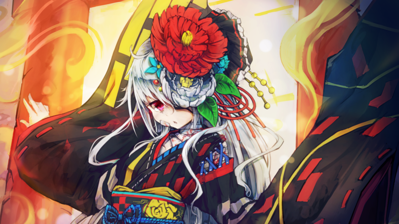 红发少女与繁花秋叶壁纸合集