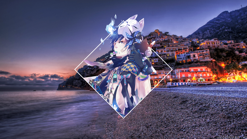 多款带口罩的蓝发动漫少女壁纸合集