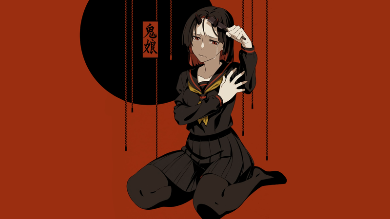 这套哭唧唧的和风鬼娘壁纸合集