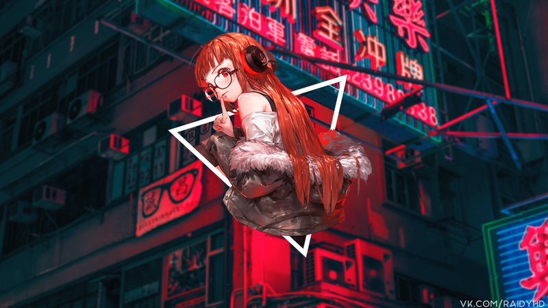 霓虹灯下的女神异闻录5群像壁纸