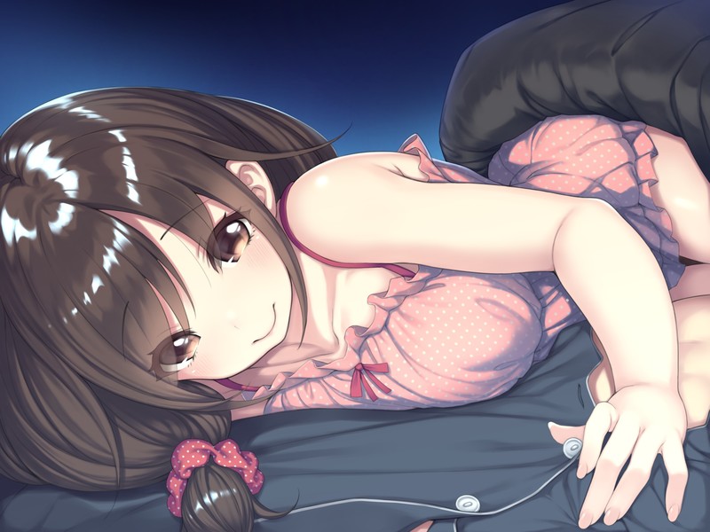 二次元 brunette 少女笑颜高清壁纸