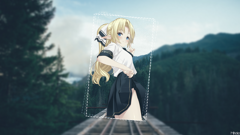 动漫少女画中画模糊壁纸