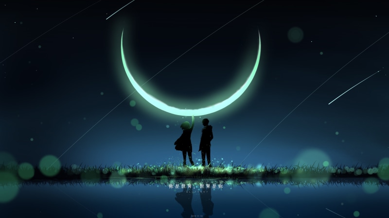 2K高清壁纸！少年少女邂逅流星之夜