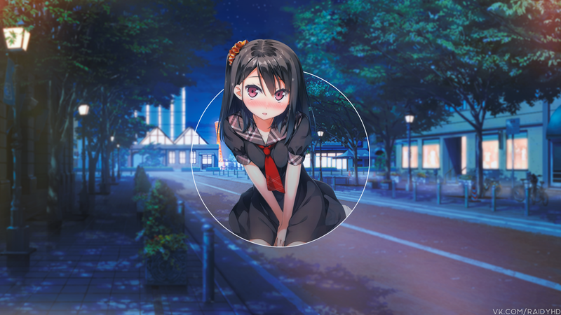 深夜氛围感动漫少女画中画壁纸