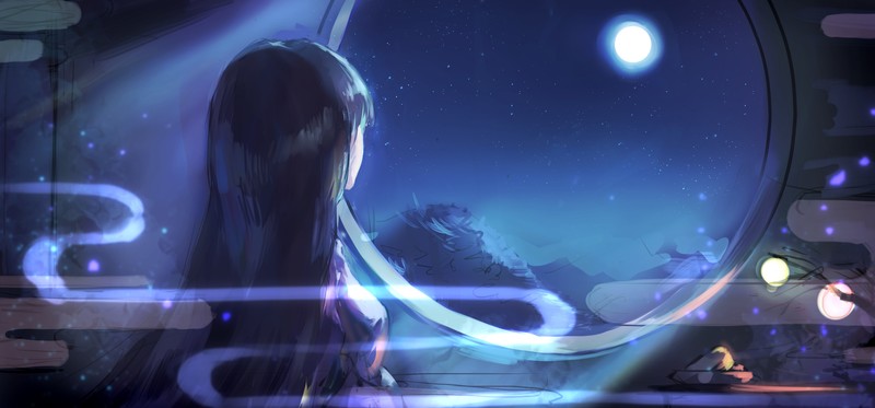 深夜月光下的动漫少女壁纸合集