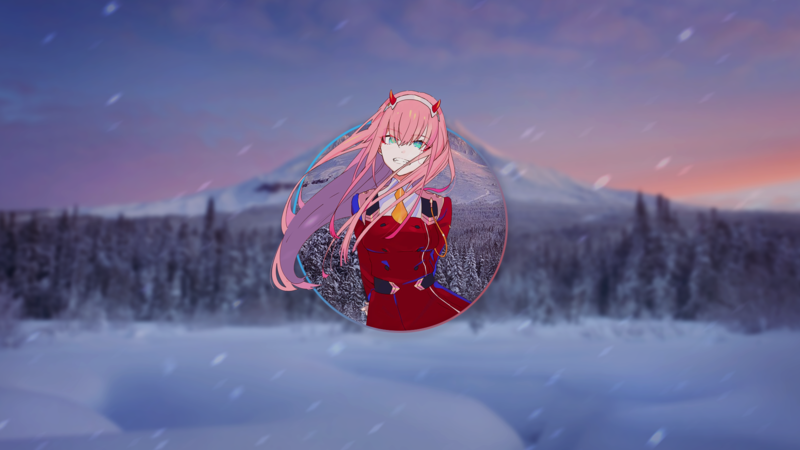 《DARLING in the FRANXX》零二画中画壁纸 粉发少女氛围感拉满