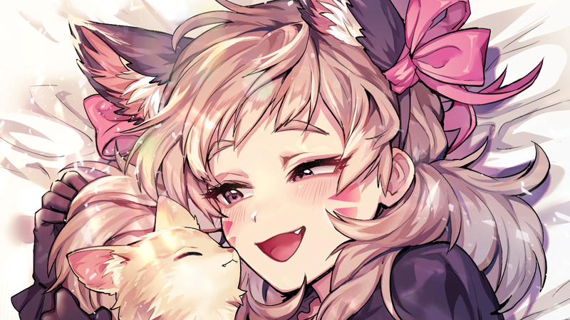 《守望先锋》D.Va猫耳造型壁纸 金发少女软萌来袭