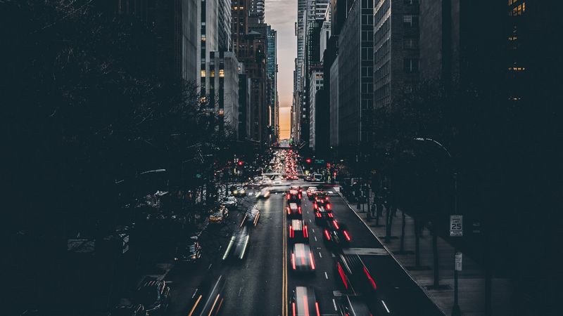 深夜都市车流建筑壁纸合集