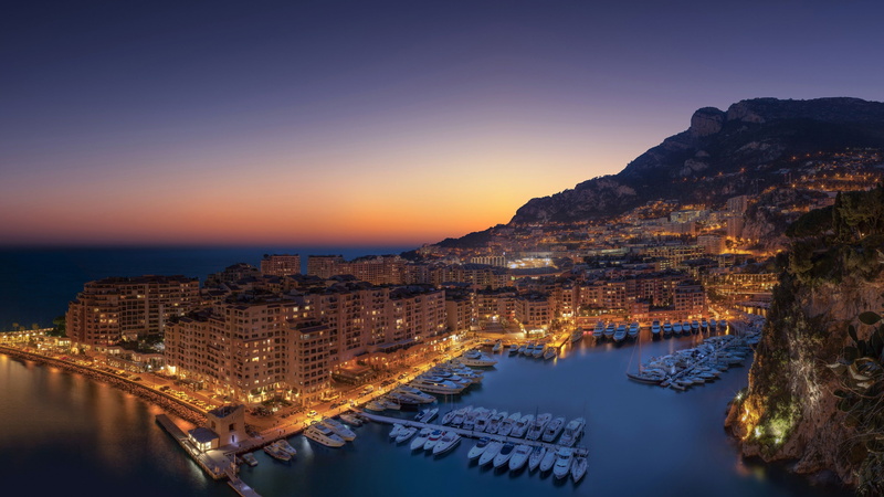 绝美摩纳哥港湾暮色壁纸合集
