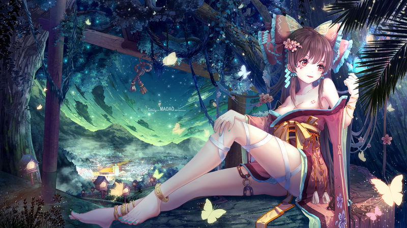 博丽灵梦壁纸合集！赤脚巫女与蝴蝶同框的东方同人美图