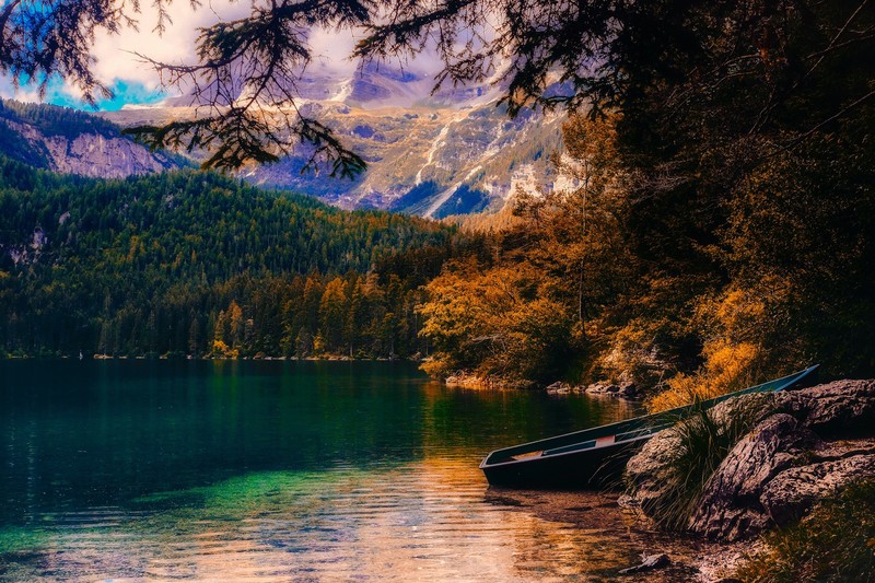 秋日黄昏山湖盛景壁纸合集