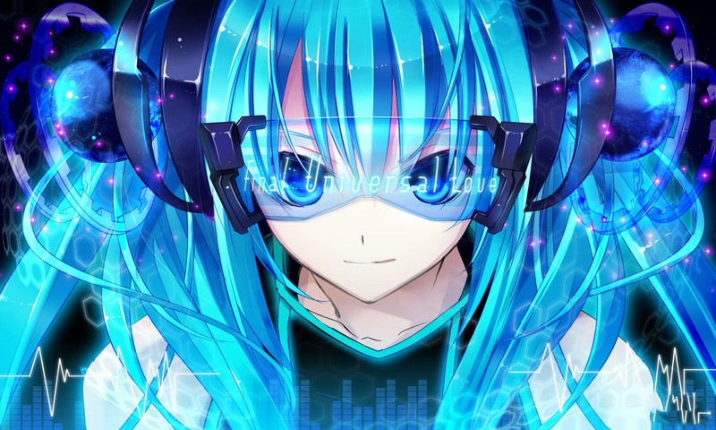 初音未来 动漫少女 虚拟歌手 青蓝色头发 青蓝色高清壁纸