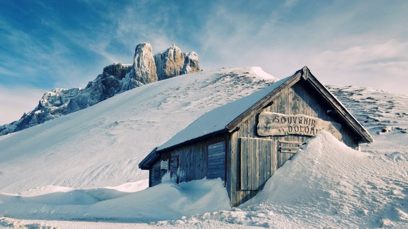冬日山野雪境木屋壁纸合集