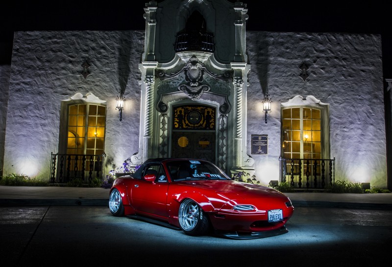 # 红装宽体马自达MX-5 跳灯改装赛道车壁纸合集