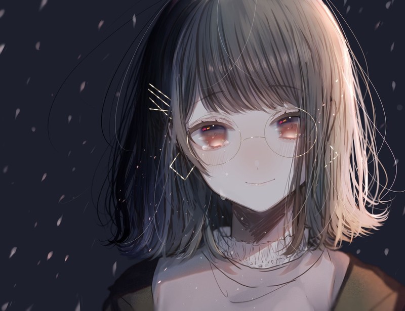 戴眼镜黑发二次元少女高清壁纸合集