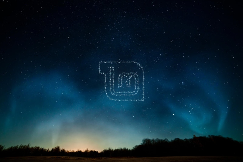 Linux Mint银河夜星空壁纸