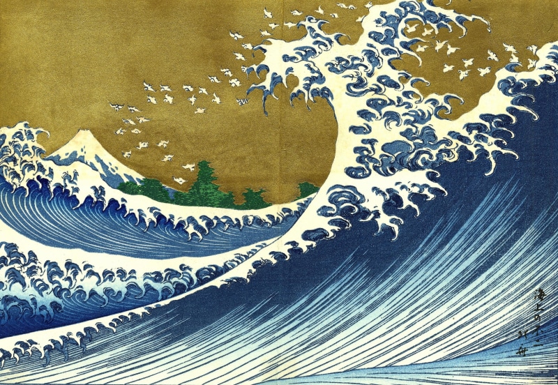 神奈川冲浪里高清壁纸来了！浮世绘大师名作带你看海浪与江户风物