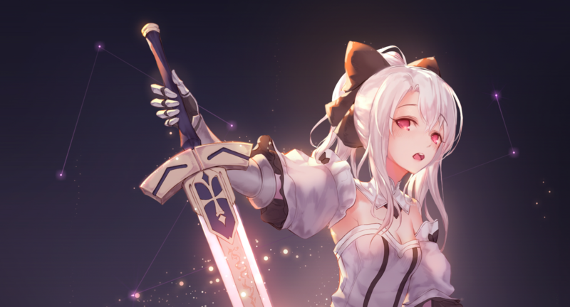 持剑白发粉眼少女壁纸合集