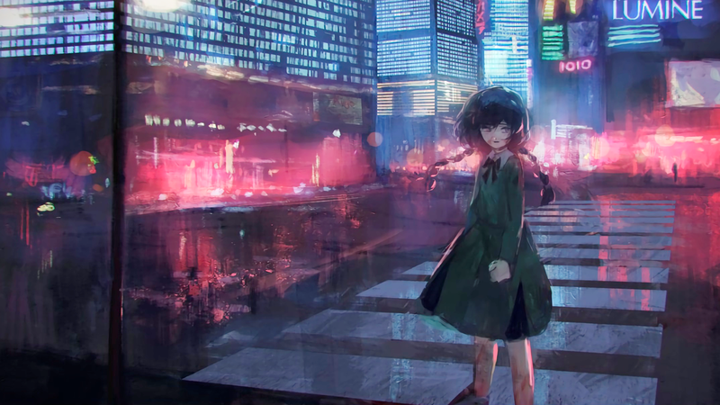 深夜都市校园少女壁纸合集