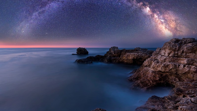 保加利亚黑海沿岸绝美银河夜景壁纸