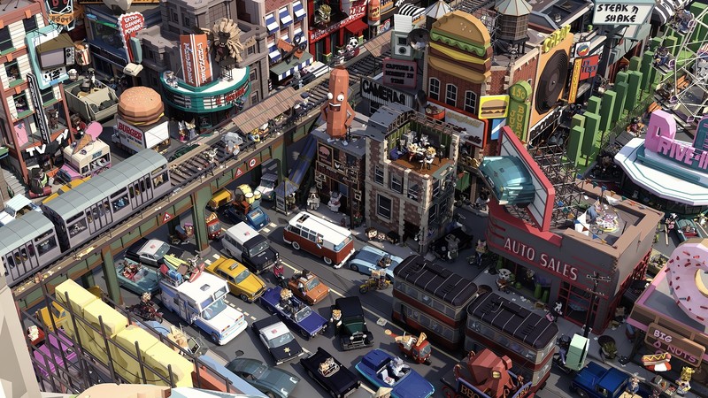 低多边形风格城市车流壁纸合集