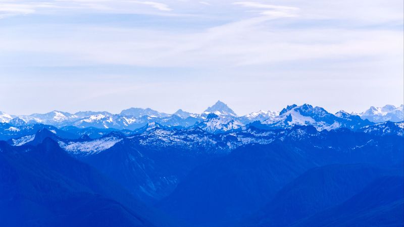 绝美蓝调山峦雾景壁纸合集