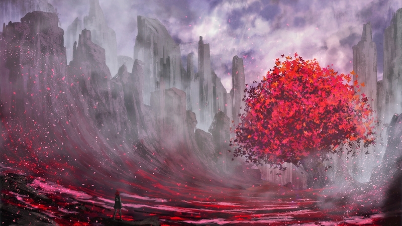 绝美幻想少女魔法风景壁纸