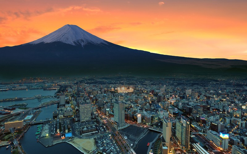 富士山日落壁纸合集 东京日本雪景山峰高清壁纸