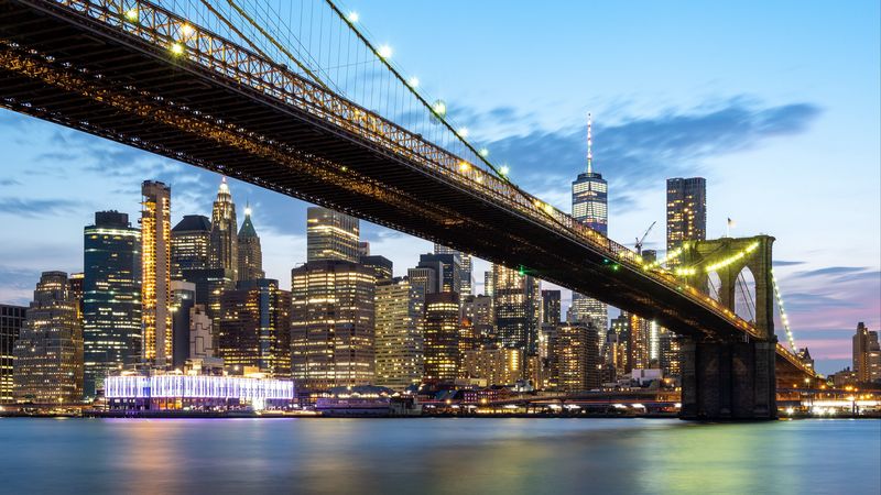 美国城市桥梁建筑壁纸