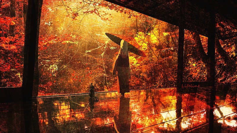 绝美秋日幻想少女壁纸