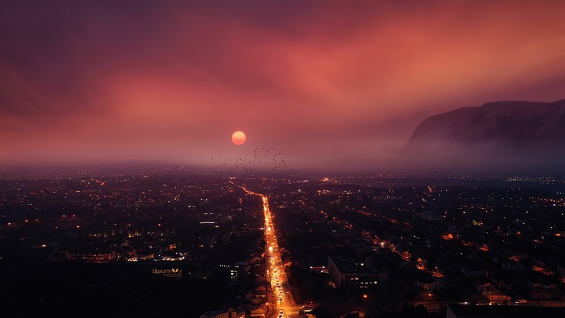 ArtStation上超绝的晨昏城市数字壁纸！从日出到日落的绝美画面