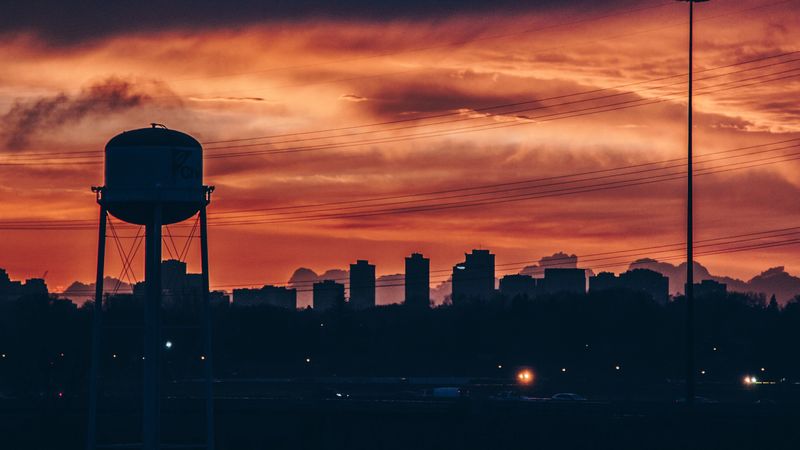 绝美的城市日落建筑群壁纸 4K超清版