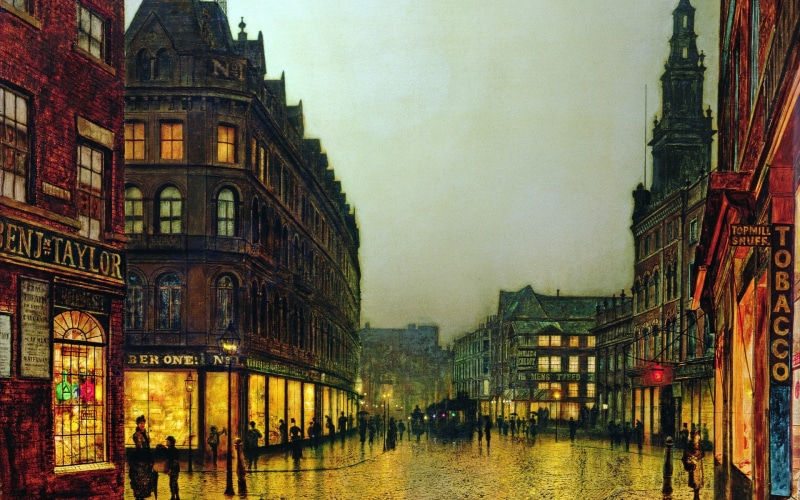 街头建筑油画壁纸