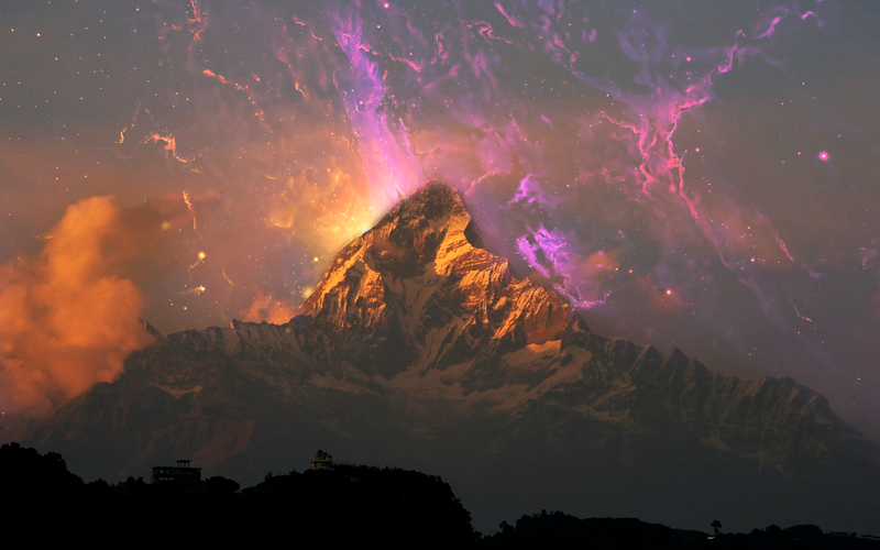 绝美太空山景数字壁纸