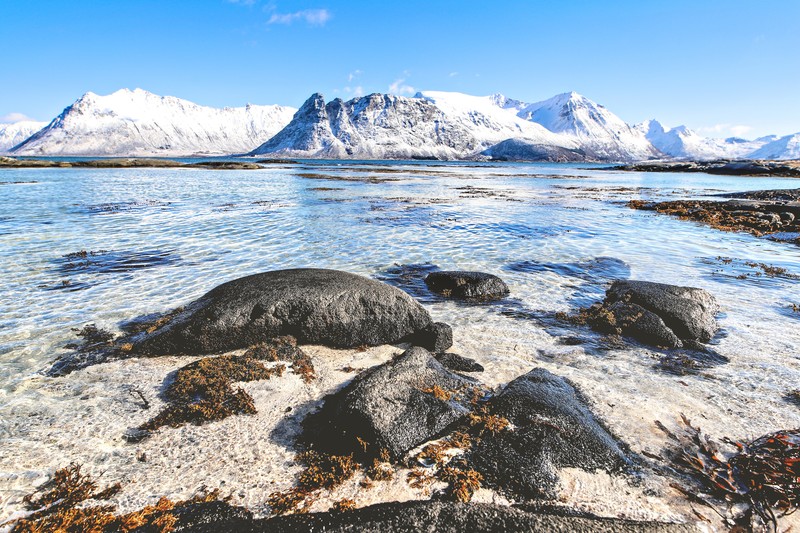 挪罗浮敦群岛绝美雪山海岸壁纸