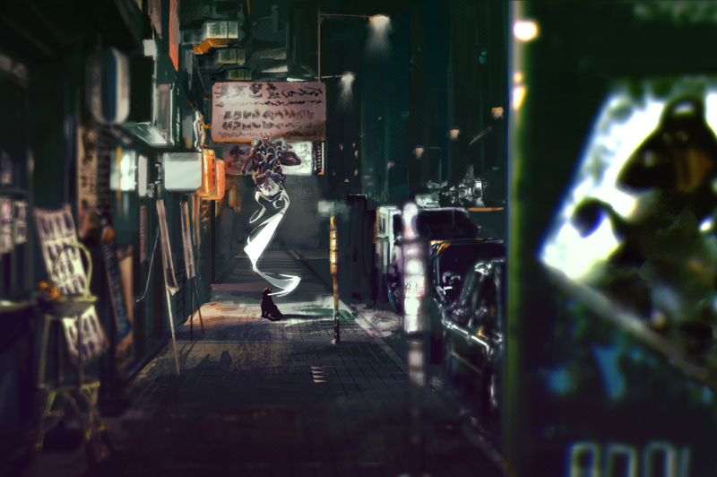 亚洲都市水秋千原创角色壁纸