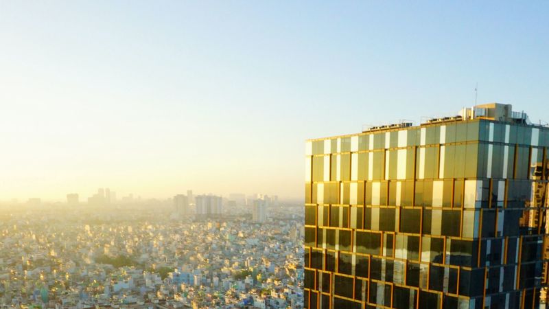 赛博都市摩天楼远景壁纸