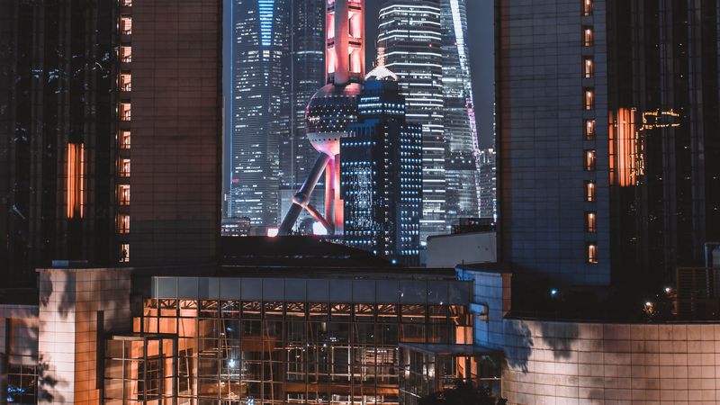 夜拍都市建筑壁纸