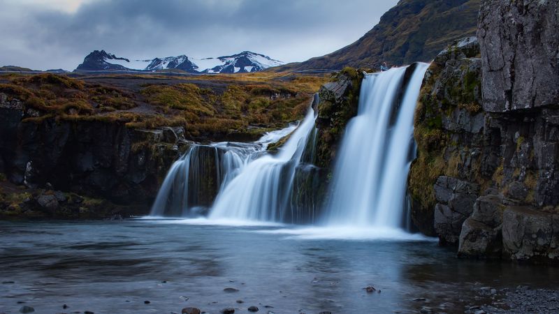 绝美山野瀑布水景 4K高清壁纸