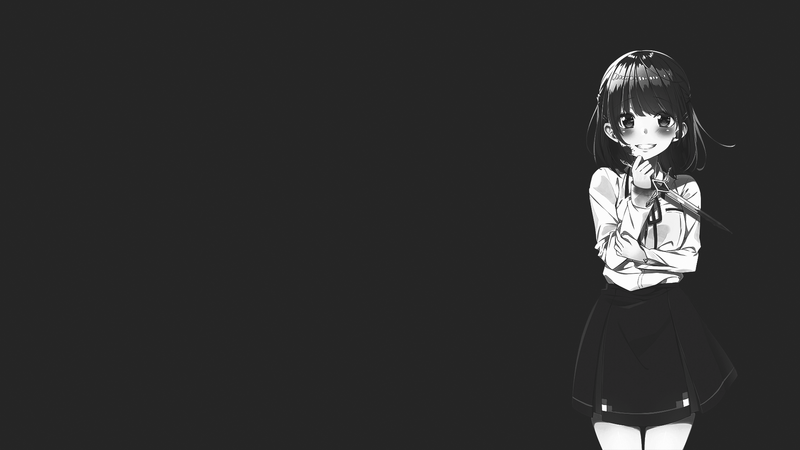 暗黑极简风动漫少女高清壁纸