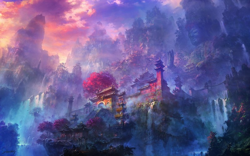 李书兴奇幻东方建筑壁纸合集