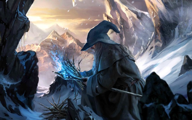 《指环王》同人壁纸合集：甘道夫炎魔与冬日雪景等奇幻艺术作品