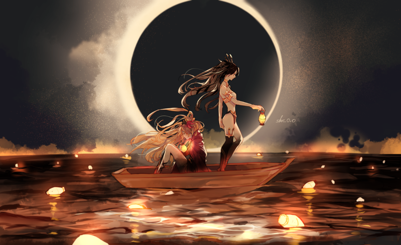 Fate系列FGO同人壁纸合集 泳装女神遇上大西洋日食