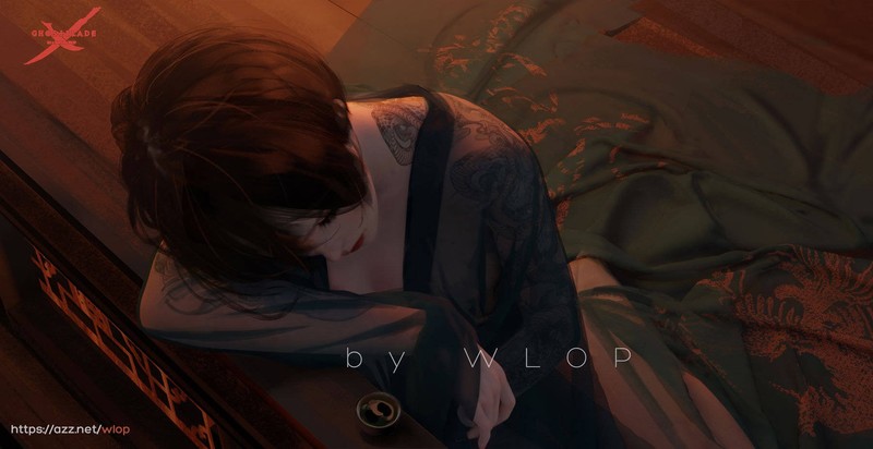 WLOP的《鬼刃》绝美少女壁纸 一眼沦陷的幻想世界