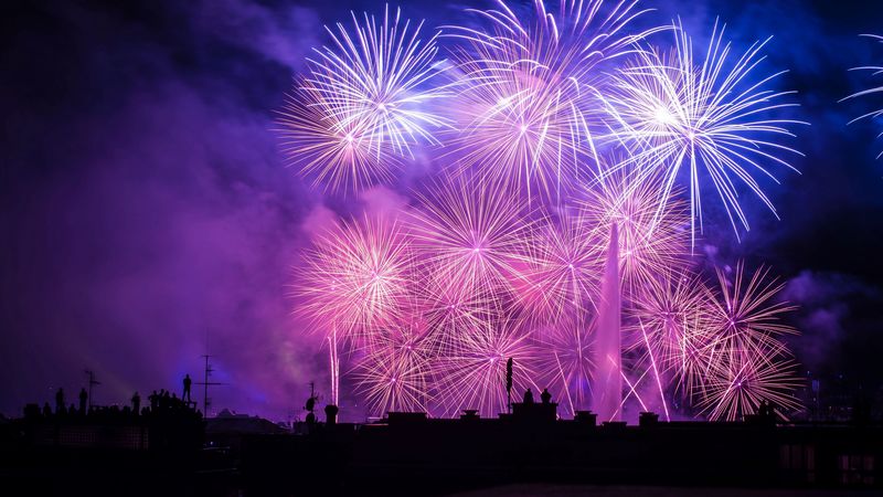 城市节日烟花4K高清壁纸