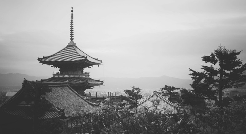 黑白质感亚洲城景建筑壁纸合集